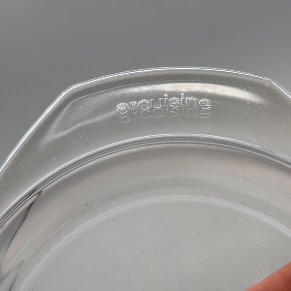 Vintage Arcuisine France Milk Glass Casserole Dish With Pastel Floral Band - Picture 4 of 8